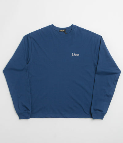 Dime Classic Small Logo Long Sleeve T-Shirt in Midnight Navy