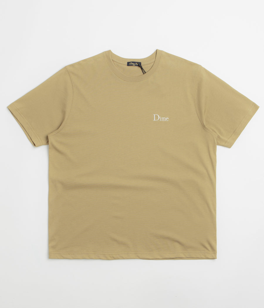 Dime Classic Small Logo T-Shirt in Tan