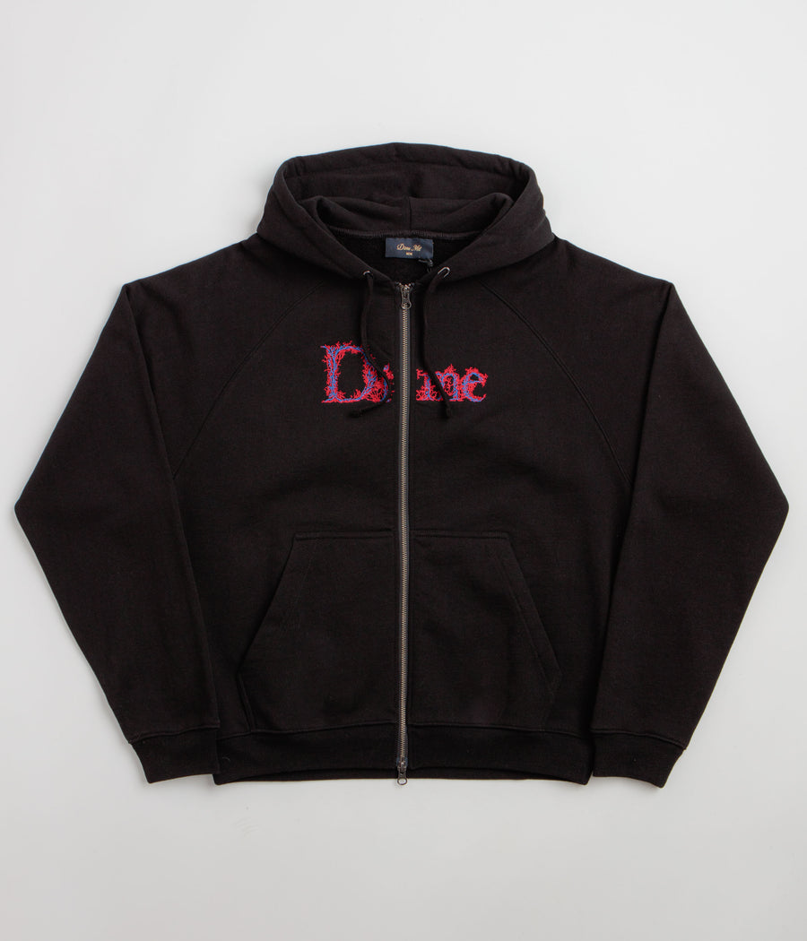Dime Classic Veins Full Zip Hoodie - Black