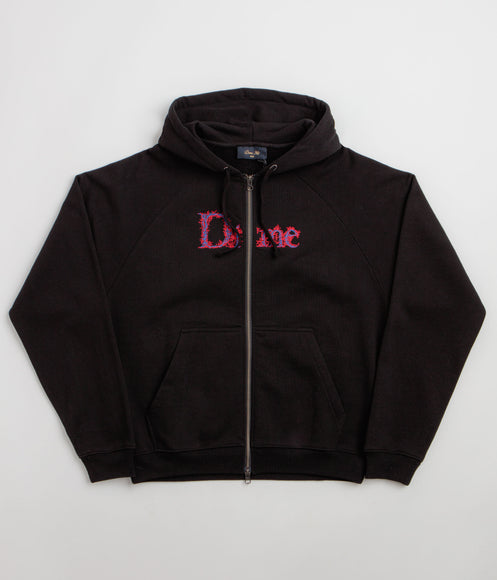 Dime Classic Veins Full Zip Hoodie - Black