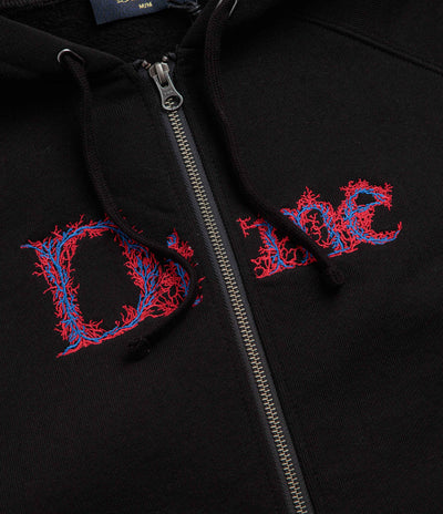 Dime Classic Veins Full Zip Hoodie - Black