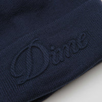 Dime Cursive Fold Beanie in Navy thumbnail
