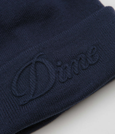 Dime Cursive Fold Beanie in Navy