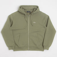 Dime Cursive Full Zip Hoodie in Army Green thumbnail