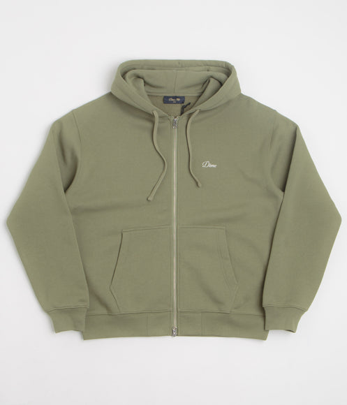 Dime Cursive Full Zip Hoodie - Army Green