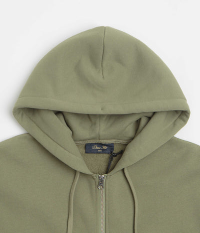 Dime Cursive Full Zip Hoodie in Army Green