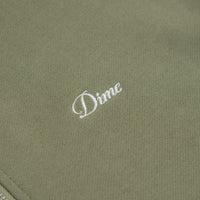 Dime Cursive Full Zip Hoodie in Army Green thumbnail