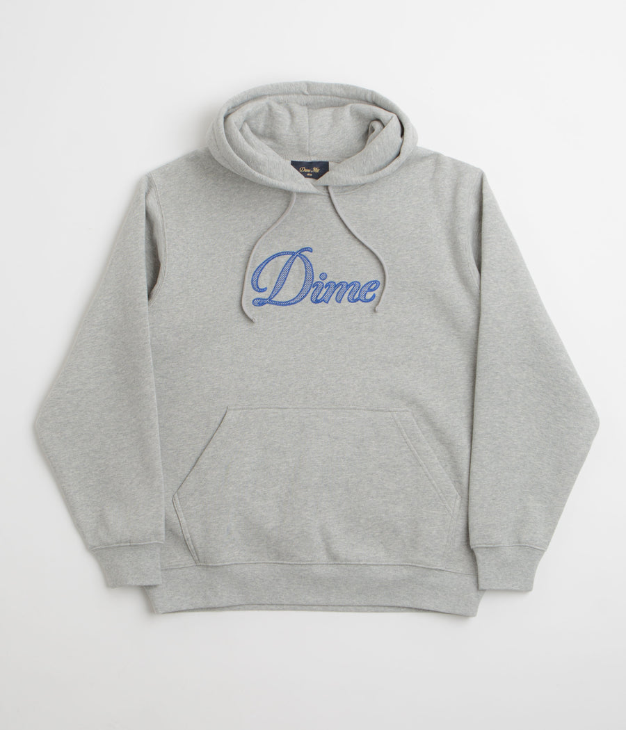 Dime Cursive Logo Hoodie in Heather Grey