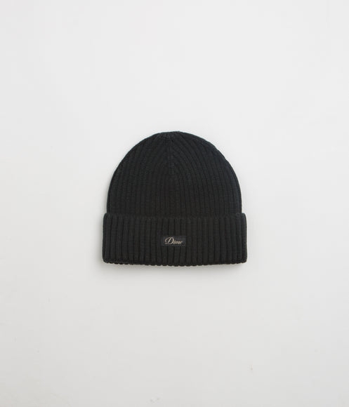 Dime Cursive Rib Beanie - Black