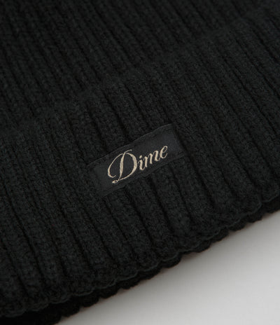 Dime Cursive Rib Beanie - Black