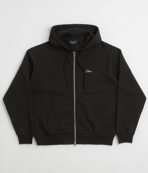 Dime Cursive Small Logo Full Zip Hoodie - Black
