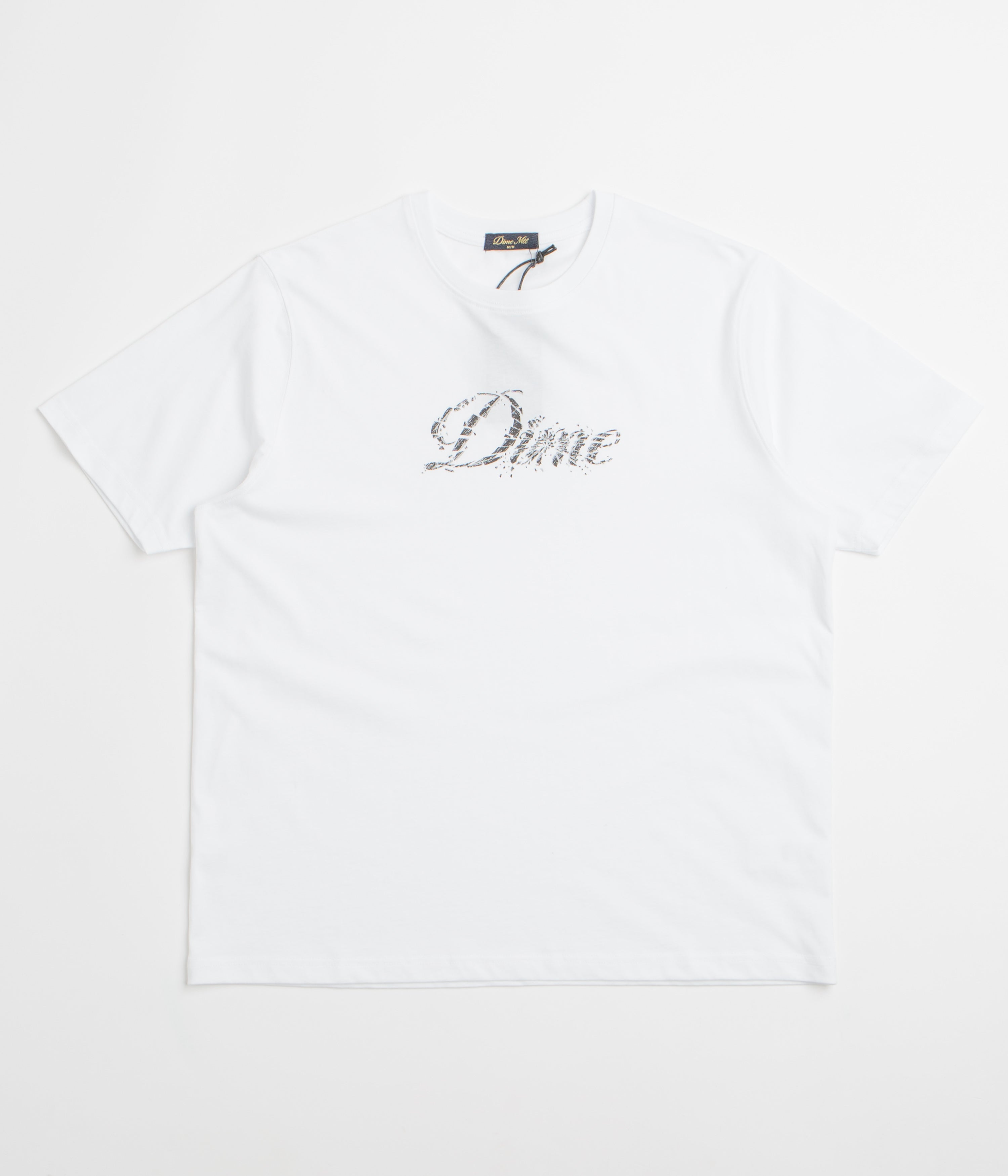 Dime Cursive Smashed T-Shirt in White