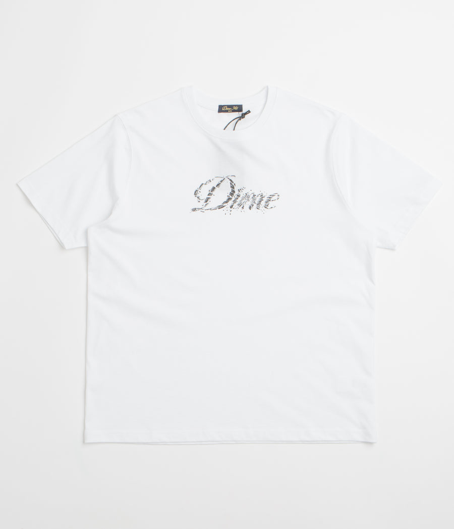 Dime Cursive Smashed T-Shirt in White