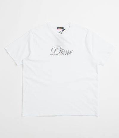 Dime Cursive Smashed T-Shirt in White