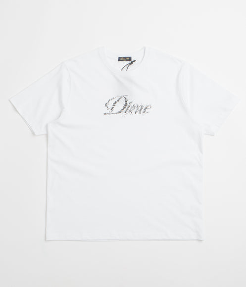 Dime Cursive Smashed T-Shirt - White