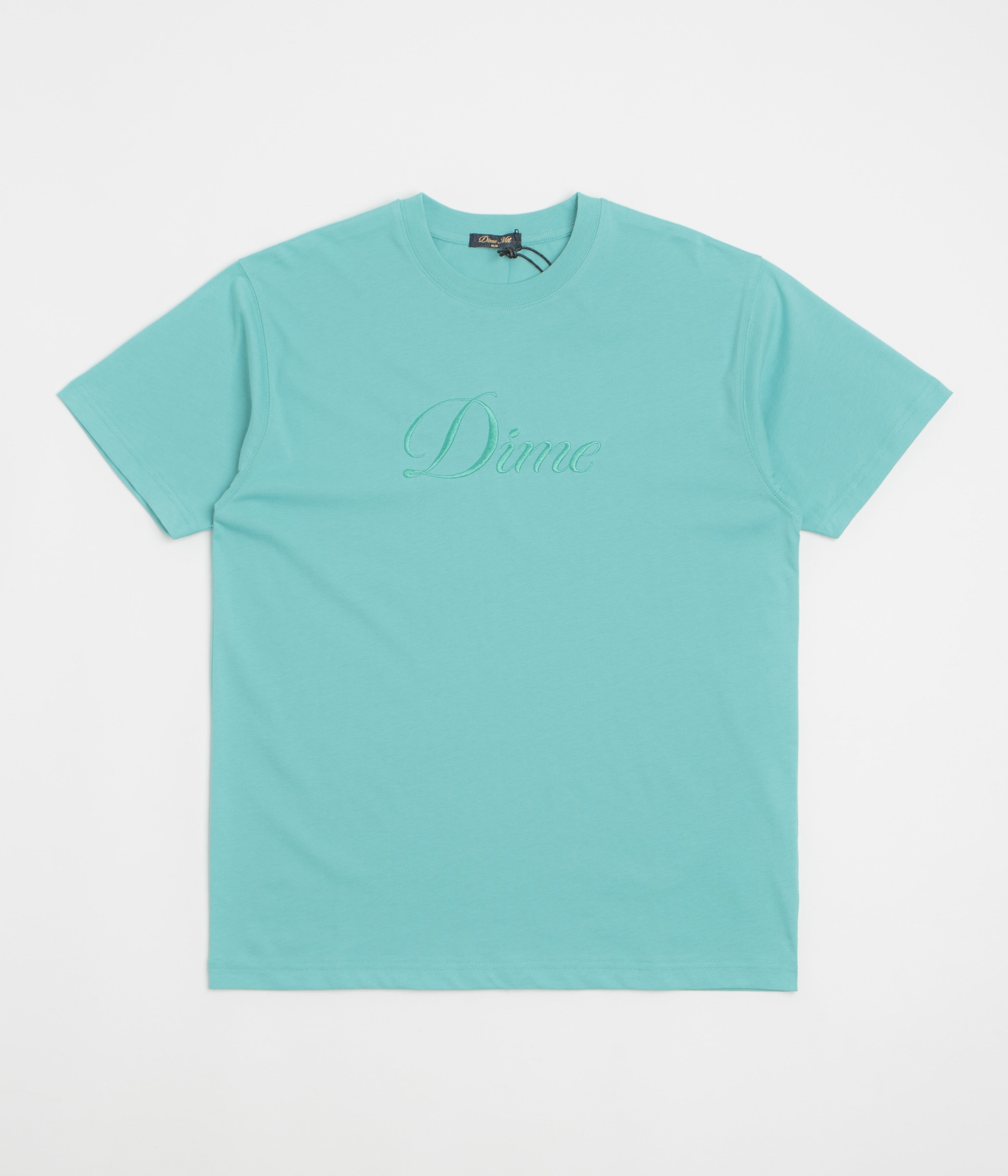 Dime Cursive T-Shirt in Vintage Teal