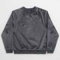Dime Cursive Velvet Crewneck Sweatshirt in Smoke thumbnail
