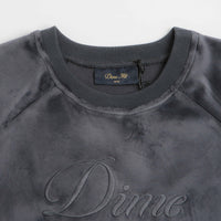 Dime Cursive Velvet Crewneck Sweatshirt in Smoke thumbnail