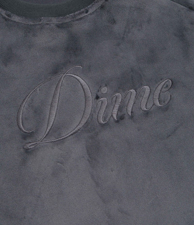 Dime Cursive Velvet Crewneck Sweatshirt - Smoke
