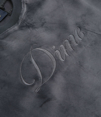 Dime Cursive Velvet Crewneck Sweatshirt in Smoke