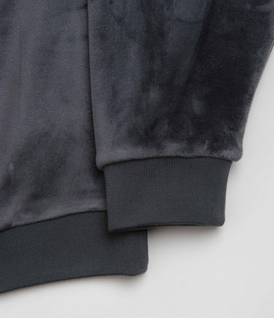 Dime Cursive Velvet Crewneck Sweatshirt - Smoke