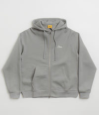 Dime Cursive Zip Hoodie in Stone Silver