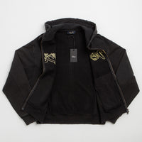 Dime Distressed Terry Full Zip Hoodie - Acid Black thumbnail