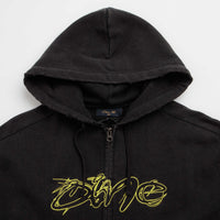 Dime Distressed Terry Full Zip Hoodie - Acid Black thumbnail