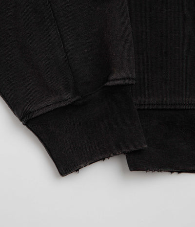Dime Distressed Terry Full Zip Hoodie - Acid Black