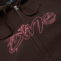 Dime Distressed Terry Full Zip Hoodie - Acid Brown thumbnail