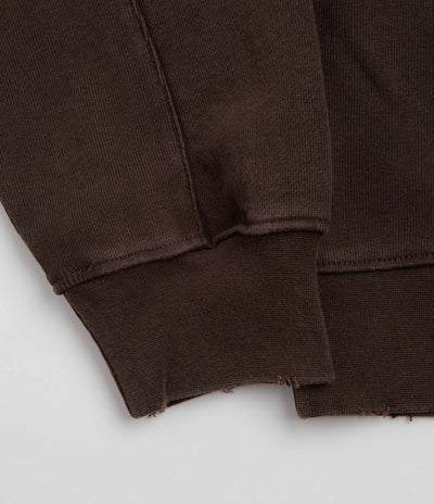 Dime Distressed Terry Full Zip Hoodie - Acid Brown