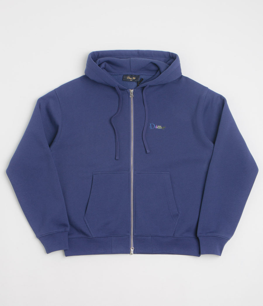 Dime Friends Full Zip Hoodie in Night Blue