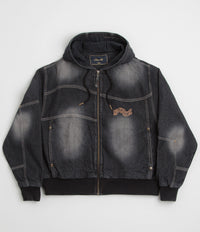 Dime Hooded Utility Jacket in Sandblasted Black