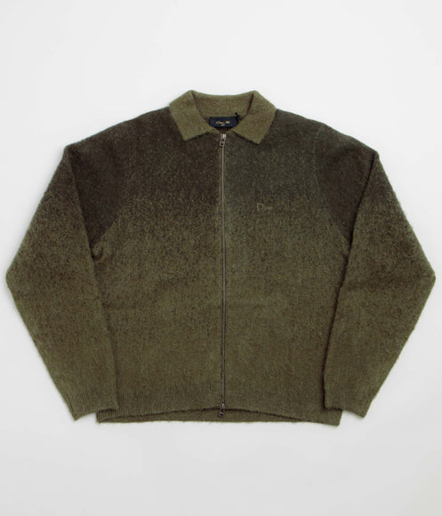 Dime Mohair Double Full Zip Knit Sweatshirt - Forest