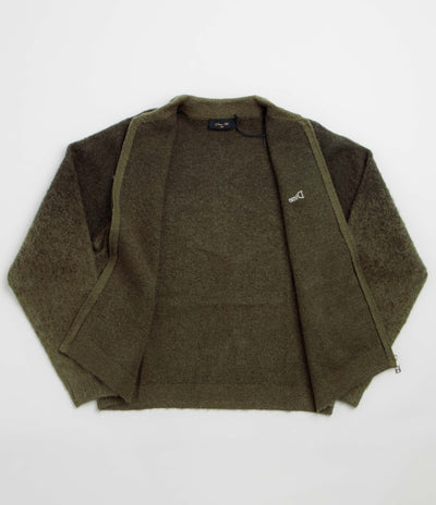 Dime Mohair Double Full Zip Knit Sweatshirt - Forest