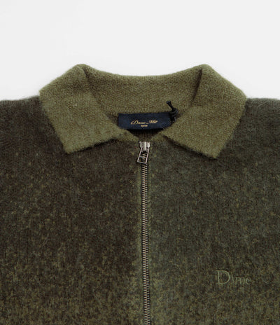 Dime Mohair Double Full Zip Knit Sweatshirt - Forest