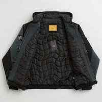 Dime Panel Denim Hooded Bomber Jacket in Charcoal thumbnail
