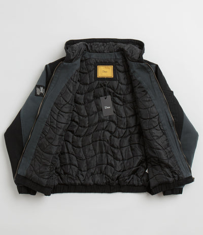 Dime Panel Denim Hooded Bomber Jacket in Charcoal
