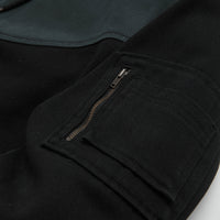 Dime Panel Denim Hooded Bomber Jacket in Charcoal thumbnail