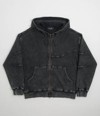 Dime Premium Waffle Full Zip Hoodie - Faded Black | flatspot