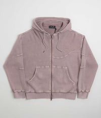 Dime Premium Waffle Full Zip Hoodie in Faded Mauve