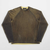 Dime Printed Rib Crewneck Sweatshirt - Black / Yellow thumbnail