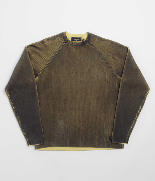 Dime Printed Rib Crewneck Sweatshirt - Black / Yellow