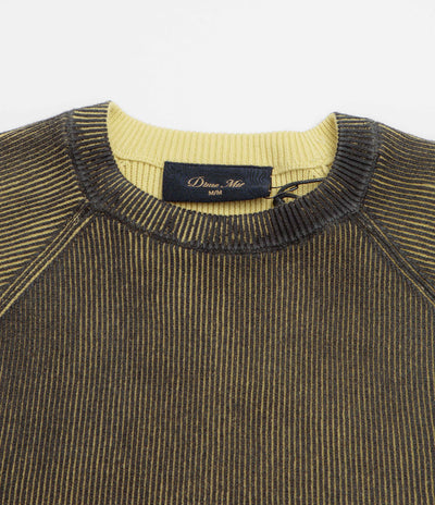 Dime Printed Rib Crewneck Sweatshirt - Black / Yellow