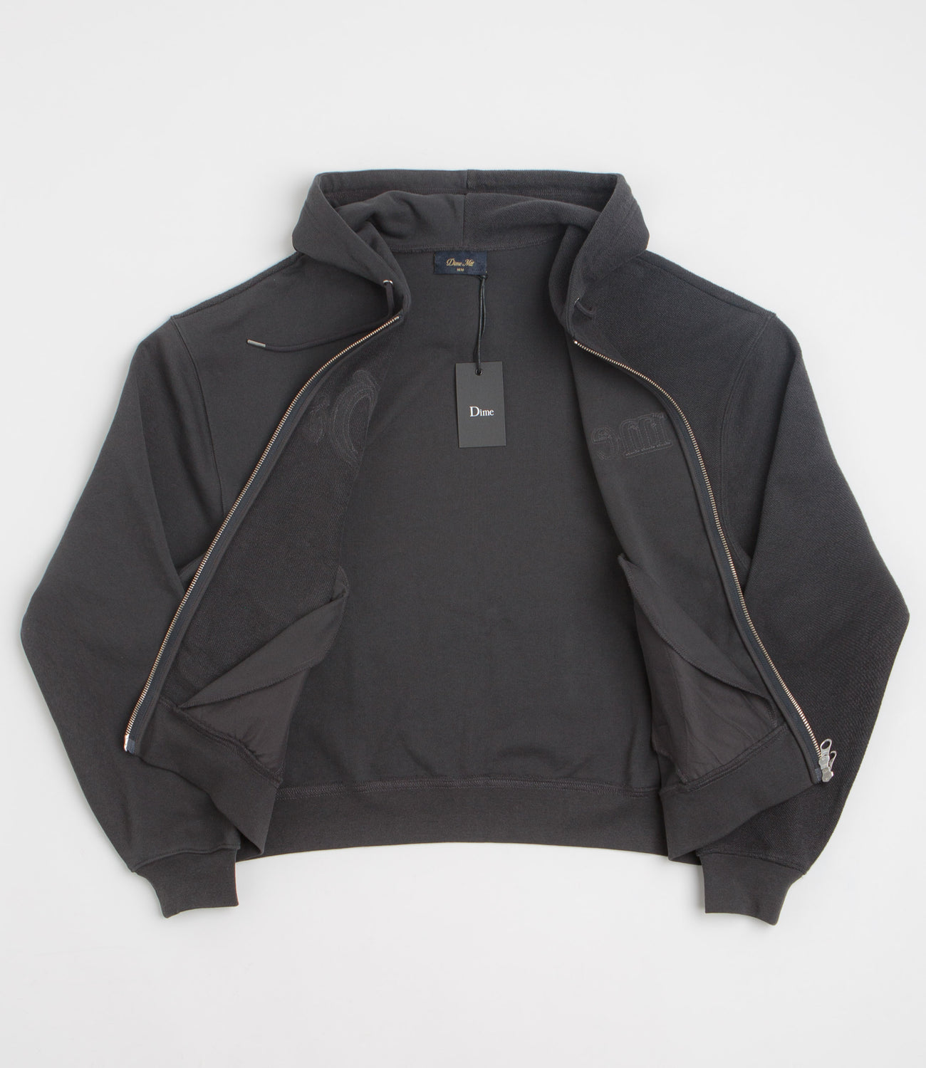Dime Reverse French Terry Full Zip Hoodie - Vintage Black | flatspot