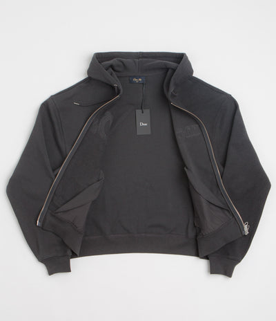 Dime Reverse French Terry Full Zip Hoodie in Vintage Black