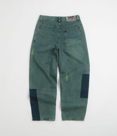 Dime Striped Classic Baggy Denim Pants in Distressed Green