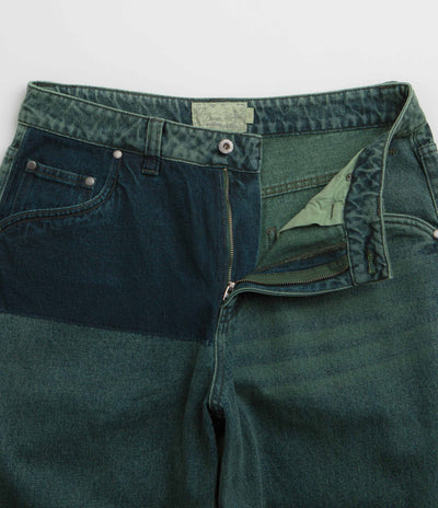 Dime Striped Classic Baggy Denim Pants in Distressed Green