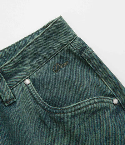 Dime Striped Classic Baggy Denim Pants in Distressed Green