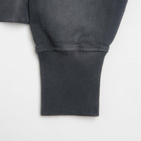 Dime Womens Cropped Full Zip Hoodie in Black Washed thumbnail